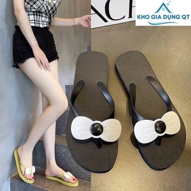Dép Xỏ Ngón Tông Đính Hoa Đa Màu - Đế Mềm Chống Trơn, Thích Hợp Đi Du Lịch Hè, Giá 40.000₫
