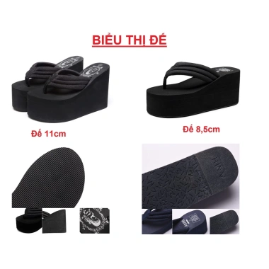 Dép Xỏ Ngón Tông Kẹp Đính Hoa Đế Xuồng Cao Chống Trượt - Phù Hợp Du Lịch 2.022 9