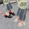 Dép xuồng NS1 3 sọc đế nhựa PU cao 8 cm - Bonita Shoes PU018 bền đẹp giá ưu đãi 2