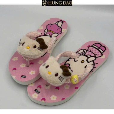 Dépkẹp nữ Hùng Đào Hello Kitty nhí nhảnh mềm mại đế chống trượt đủ size 120k 5