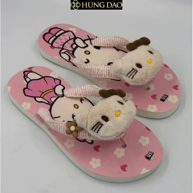 Dépkẹp nữ Hùng Đào Hello Kitty nhí nhảnh mềm mại đế chống trượt đủ size 120k 7