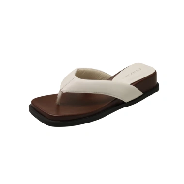 Dépp PU Square Head Clip Toe Vintage Casual Low Heel Bãi biển Mùa hè SS24 - Đế phẳng, thoải mái, giá 169k 10