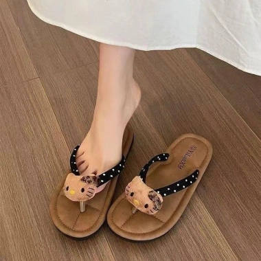 Dépp tông xoỏ ngón nữ Sticker Kitty mèo dễ thương, phẳng đi biển, thoáng khí mùa hè - 49.700 VND
