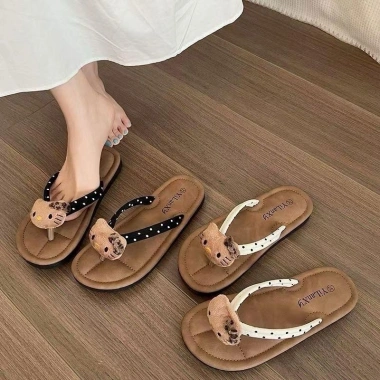 Dépp tông xoỏ ngón nữ Sticker Kitty mèo dễ thương, phẳng đi biển, thoáng khí mùa hè - 49.700 VND