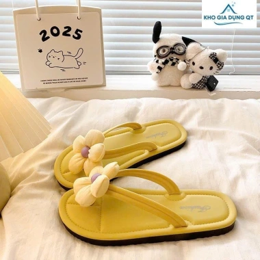 Dépp Xỏ Ngón Đính Hoa - Đế Đặc Đúc Nguyên Khối, Đế Tông Đi Biển, Mềm Dẻo Êm Chân, Giá 57.500đ 3