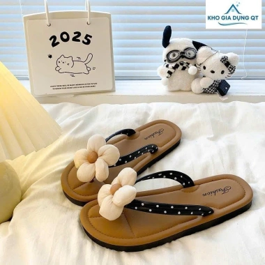 Dépp Xỏ Ngón Đính Hoa - Đế Đặc Đúc Nguyên Khối, Đế Tông Đi Biển, Mềm Dẻo Êm Chân, Giá 57.500đ 7
