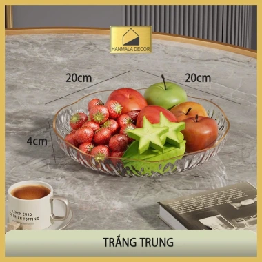 Đĩa Đựng Hoa Quả Trái Cây Nhựa Cao Cấp Hanmala Decor Vân Sóng Nghệ Thuật Sang Trọng 10