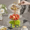 Đĩa Đựng Trái Cây 2-3 Tầng Vân Kim Cương Trong Suốt - Khay Bánh Kẹo Mứt Tết 110k 5