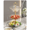 Đĩa Đựng Trái Cây 2-3 Tầng Vân Kim Cương Trong Suốt - Khay Bánh Kẹo Mứt Tết 110k 9