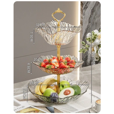 Đĩa Đựng Trái Cây 2-3 Tầng Vân Kim Cương Trong Suốt - Khay Bánh Kẹo Mứt Tết 110k 9
