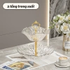 Đĩa Đựng Trái Cây 2-3 Tầng Vân Kim Cương Trong Suốt - Khay Bánh Kẹo Mứt Tết 110k 10