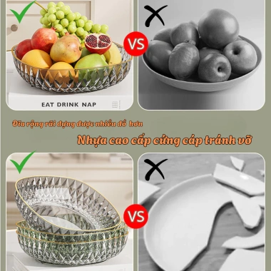 Đĩa Đựng Trái Cây Vân Kim Cương LEMON – Nhựa ABS, Đĩa Bánh Kẹo Tết 2.026, Giá 55.000₫ 3