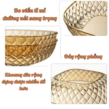 Đĩa Đựng Trái Cây Vân Kim Cương LEMON – Nhựa ABS, Đĩa Bánh Kẹo Tết 2.026, Giá 55.000₫ 6