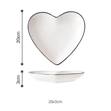 Đĩa sứ Decor đa dạng hình dạng, trắng viền đen Seka ngộ nghĩnh - chỉ 19.000 VND 10