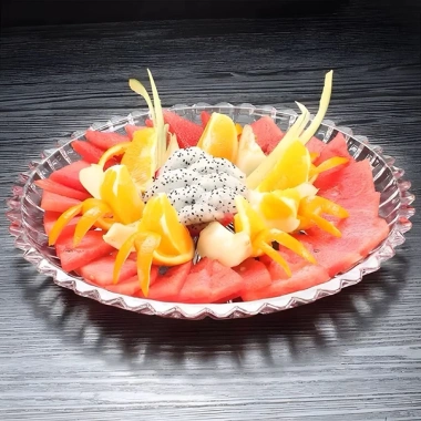 Đĩa thủy tinh 30cm decor bàn uống nước - Khay sang trọng đựng hoa quả, bánh kẹo, giá ưu đãi 85.500₫ 3