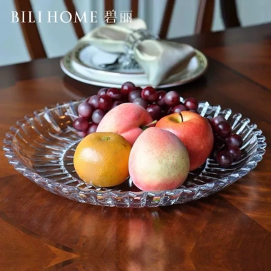 Đĩa thủy tinh 30cm decor bàn uống nước - Khay sang trọng đựng hoa quả, bánh kẹo, giá ưu đãi 85.500₫ 5