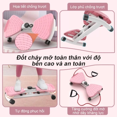 Đĩa xoay eo đứng tập bụng giảm mỡ, massage chân, bộ hẹn giờ, dây kháng lực - 439k 4 Đĩa xoay eo đứng tập bụng giảm mỡ, massage chân, bộ hẹn giờ, dây kháng lực - 439k 4