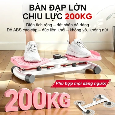Đĩa xoay eo đứng tập bụng giảm mỡ, massage chân, bộ hẹn giờ, dây kháng lực - 439k