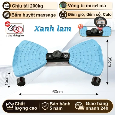 Đĩa xoay eo đứng tập bụng giảm mỡ, massage chân, bộ hẹn giờ, dây kháng lực - 439k