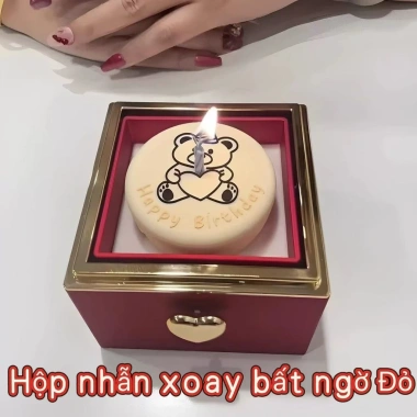 Điểm nến Gấu Nhỏ Bánh Bất Ngờ Xoay Hộp - Nhẫn Trang Sức Quà Sinh Nhật, Valentine, Tặng Bạn Gái Giá 150.000đ 5