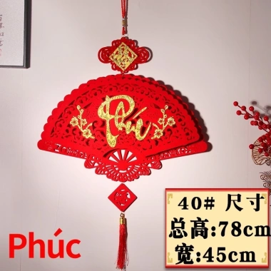 DIY Khánh Quạt Nhung Đỏ Khắc Chữ Tết Phúc Lộc - Kiện Trang Trí 2.026 Giá 26.320 VND