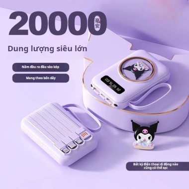 DNISHI sạc dự phòng 20.000mAh chính hãng kèm 4 dây sạc 4 màu giá 159.000 VND 3