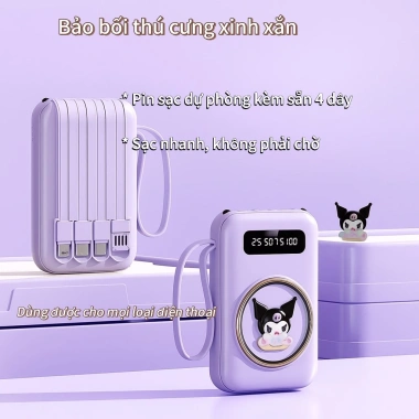 DNISHI sạc dự phòng 20.000mAh chính hãng kèm 4 dây sạc 4 màu giá 159.000 VND 5