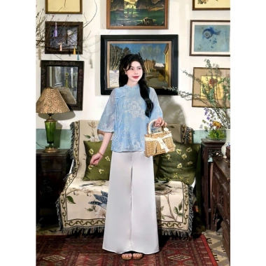 Đồ bộ đi chùa 2 lớp lụa voan tơ thêu hoa nổi Pháp phục, đính ngọc - Giá ưu đãi 275.752₫ 7
