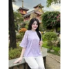 Đồ bộ đi chùa cách tân cổ tết đính nơ lụa gấm Pháp dáng xòe voan 2 tầng tiểu thư gấm mềm - 325.000₫ 9