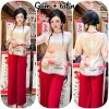 Đồ bộ lam lụa đi chùa, đi lễ sang trọng – size 2