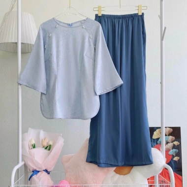 Đồ bộ lam lụa đi chùa, đi lễ sang trọng – size 4