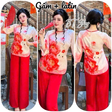 Đồ bộ lam lụa đi chùa, đi lễ sang trọng – size 5