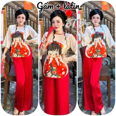 Đồ bộ lam lụa đi chùa, đi lễ sang trọng – size 7