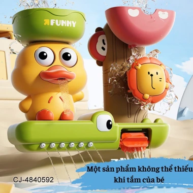 Đồ chơi 3in1 Thác Nước Vịt Sư Tử - Nhà tắm Vịt Vàng, Bánh Xe Nước Xoay, 45.000đ
