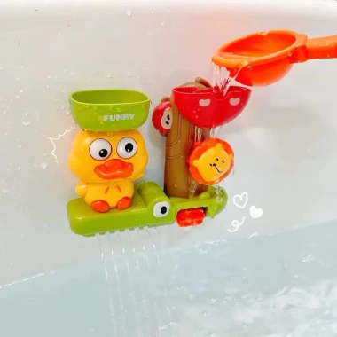 Đồ chơi 3in1 Thác Nước Vịt Sư Tử - Nhà tắm Vịt Vàng, Bánh Xe Nước Xoay, 45.000đ