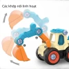 Đồ chơi 4 xe công trình lắp ghép màu, vít & tua vít, rèn kỹ năng thực hành cho bé 3
