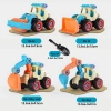 Đồ chơi 4 xe công trình lắp ghép màu, vít & tua vít, rèn kỹ năng thực hành cho bé 9