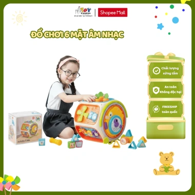Đồ Chơi Âm Nhạc 6 Mặt Tiếng Anh - Đàn, Trống, Thả Hình Khối, Phát Triển 6 Tháng - 139.000đ 2