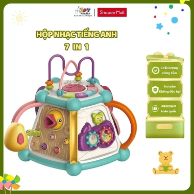 Đồ Chơi Âm Nhạc 6 Mặt Tiếng Anh - Đàn, Trống, Thả Hình Khối, Phát Triển 6 Tháng - 139.000đ 5