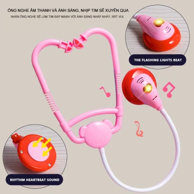 Đồ chơi bác sĩ trẻ em 2-6 tuổi - Hộp y tế y tá tiêm ống nghe, giảm giá 49.000₫