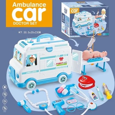 Đồ chơi bác sĩ Xe Cứu Thương đèn nhạc, pin, 30 chi tiết nhập vai cho bé 2‑6 tuổi 6
