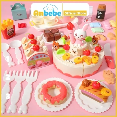 Đồ chơi cắt bánh sinh nhật ANBEBE 85 chi tiết kèm nhạc, đèn - Giá ưu đãi 139.900₫