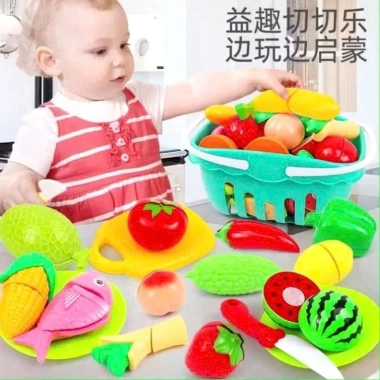 Đồ chơi cắt trái cây rau củ 30+ chi tiết cho bé - Nấu ăn ABS an toàn giỏ hoa quả