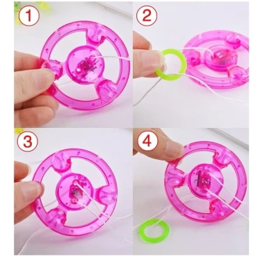 Đồ chơi con quay bánh đà kéo dây đèn flash, phát sáng - Giá 6.600₫ giảm mạnh