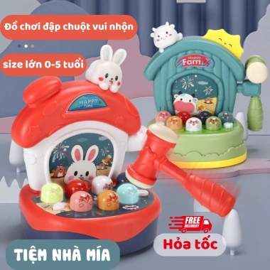 Đồ chơi đập chuột hình thỏ size lớn cho bé 0‑5 tuổi – Tiệm Nhà Mía, phát triển trí tuệ, giá chỉ 55.000₫