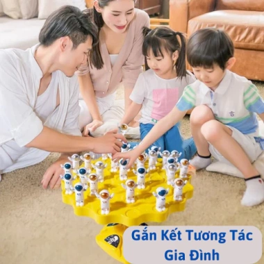 Đồ chơi giáo dục Ếch cân bằng - Cây xếp hình 50 phi hành gia, rèn luyện tư duy, cân bằng cơ thể, giảm giá 36.9k cho bé trai và bé gái 5