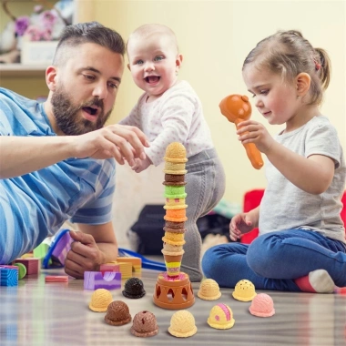 Đồ chơi làm kem cho bé trai và bé gái, bếp ăn giả lập, rèn trí, 90.000₫