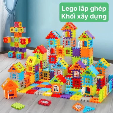 Đồ chơi lắp ráp thông minh Tiệm Nhà Mía - Bộ xếp hình khối xây dựng cho bé, 79.000₫