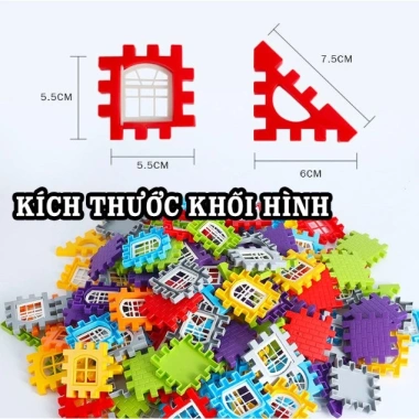 Đồ chơi lắp ráp thông minh Tiệm Nhà Mía - Bộ xếp hình khối xây dựng cho bé, 79.000₫