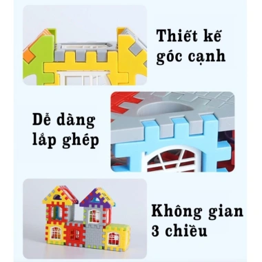 Đồ chơi lắp ráp thông minh Tiệm Nhà Mía - Bộ xếp hình khối xây dựng cho bé, 79.000₫